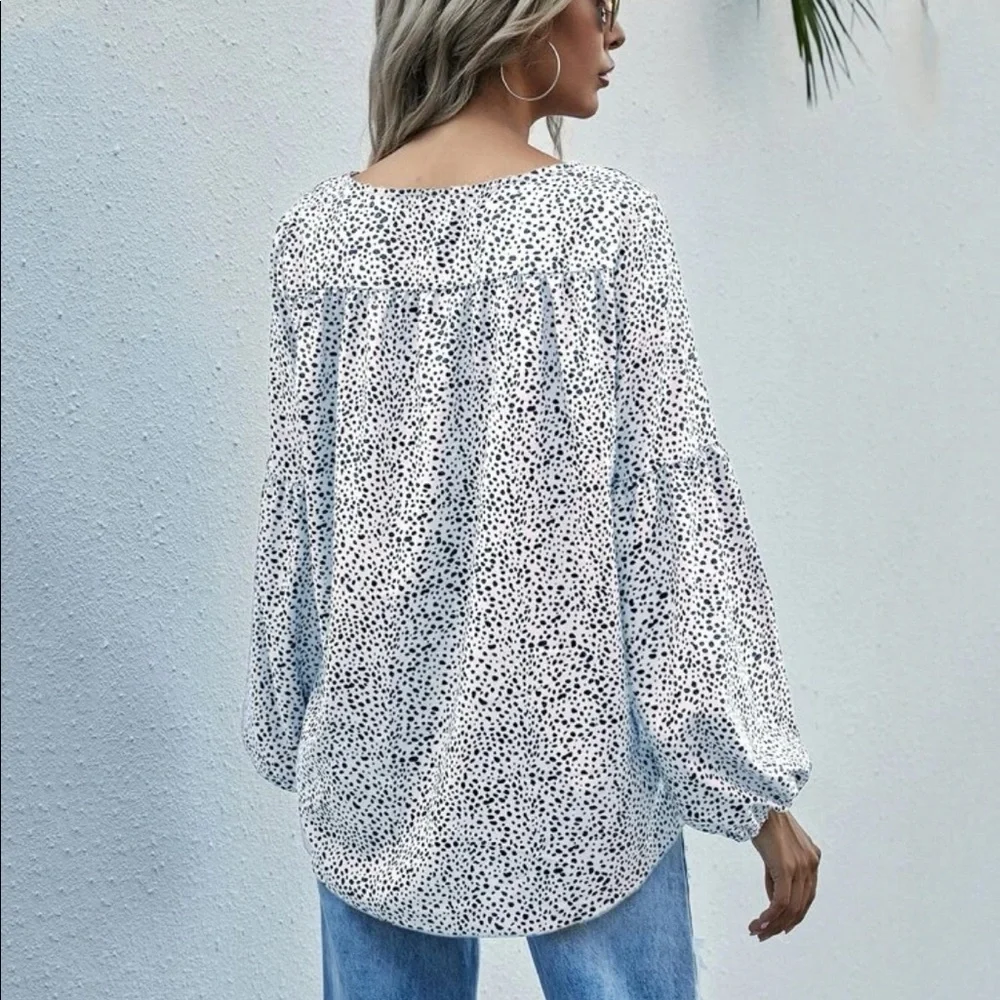 Boho Print Long Sleeve Top Blouse shirt - Picture 2 of 9